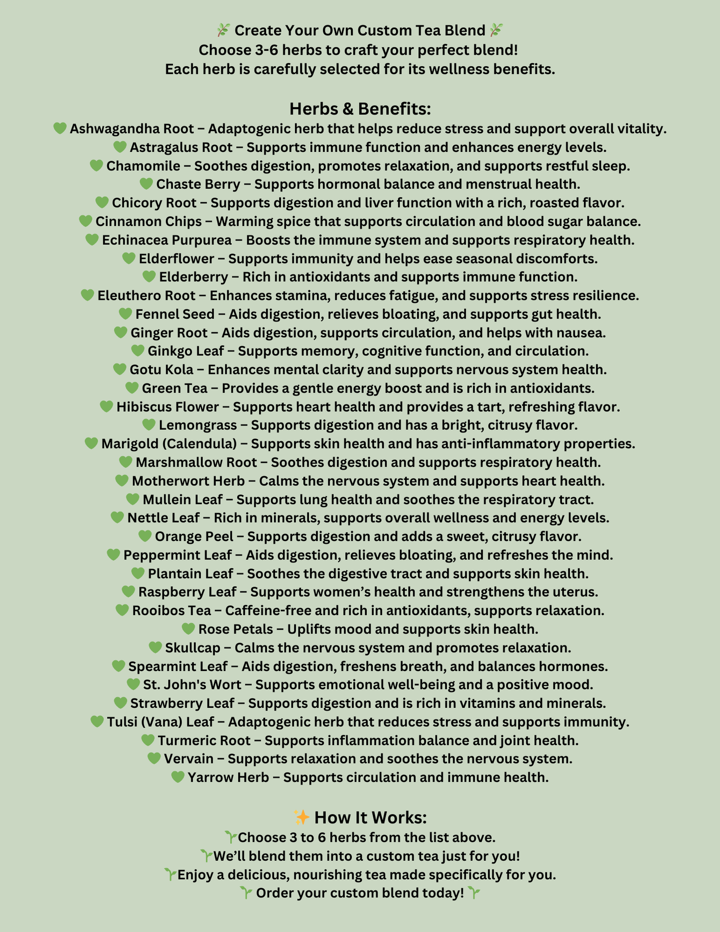 Custom Herbal Tea Blend Crafted Just for You