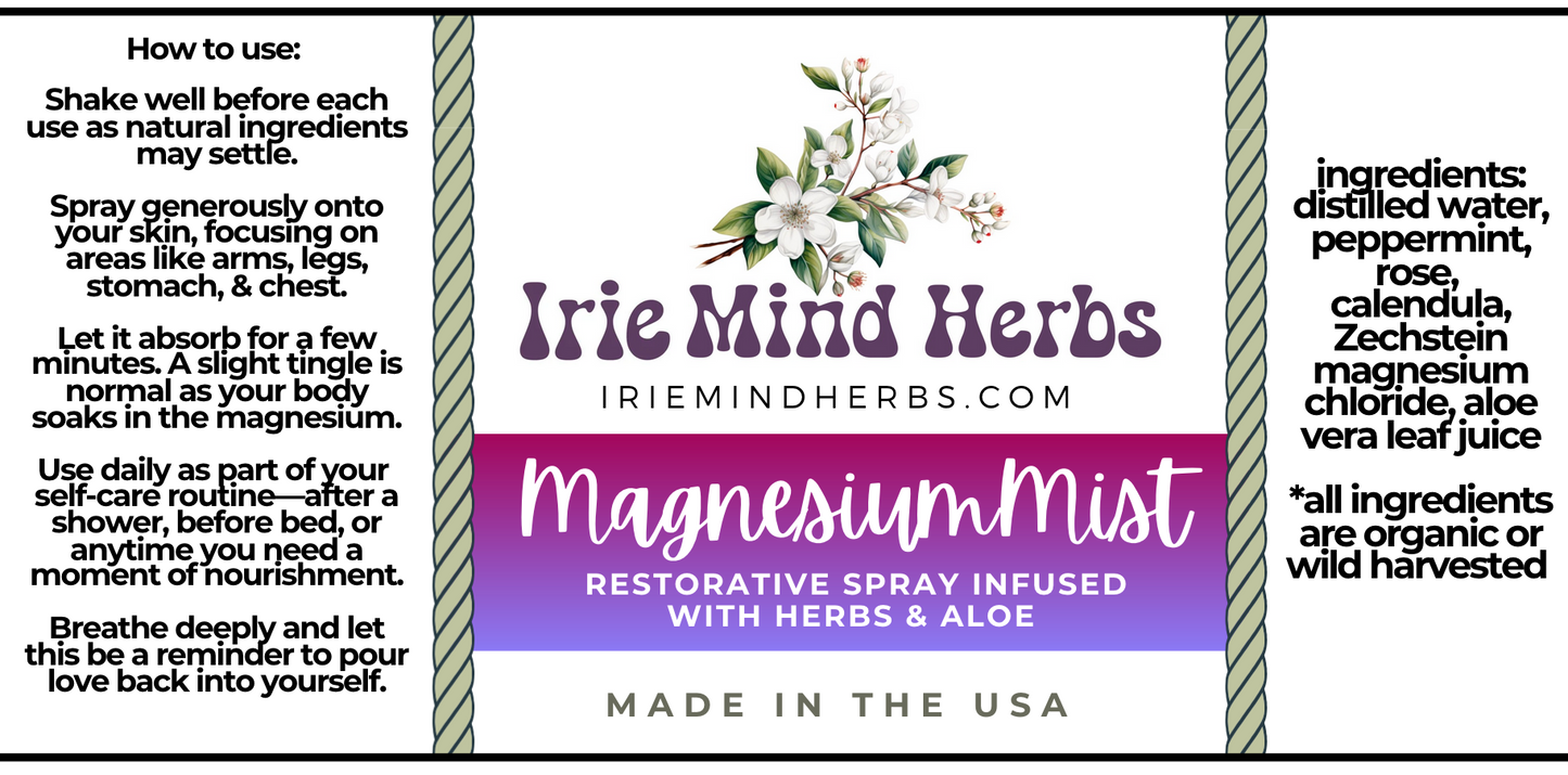 Magnesium Body Mist | Herbal Magnesium Spray for Restoration & Hydration | Botanical Magnesium Oil Alternative