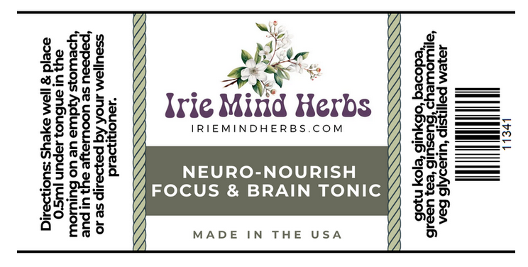 Neuro-Nourish: Focus & Brain Tincture - Alcohol Free | Natural Focus